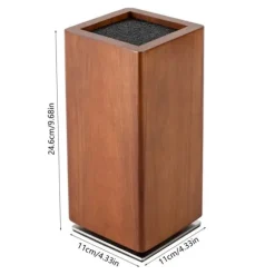 Magnetiskt Knivblock - Köksknivställ - 360° Roterande - Utan Knivar - 11×11×24,6 cm - Plommonfärgad