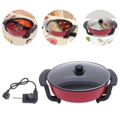 Mandarin Duck hotpot-gryta, dubbel delad 6 liter med yin-yang-avdelare, mörk khaki, kinesisk fondue för hem och fest