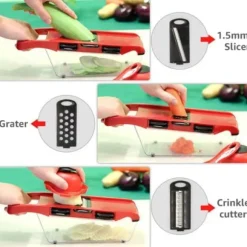 Mandolin Grönsaksskärare – Multifunktionell Grönsaksstrimlare 6-i-1