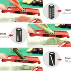 Mandolin Grönsaksskärare – Multifunktionell Grönsaksstrimlare 6-i-1