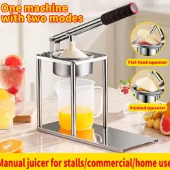 Manuell Apelsinpress, Livsmedelsklass 304 Rostfritt Stål, Kompakt Design, Ergonomiskt Handtag, Lämplig för Olika Frukter