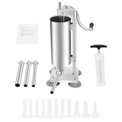 Manuell Korvstoppare, Hållbar Rostfritt Stål, Vertikal Handvev,Ljusgrå