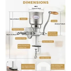 Manuell kvarn - Moongiantgo - XHH-19 - 13 cm - Justerbar malningsgrad - Vevarbete design