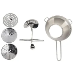 Manuell matkvarn i rostfritt stål för mosning av sylt, grönsaker, frukt, potatis och vitlök