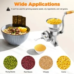 Manuell Spannmålskvarn - Handvevad Kornkvarn - För Vete Majs Nötter - Metall - För Hemmet - Silver