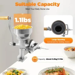 Manuell Spannmålskvarn - Handvevad Kornkvarn - För Vete Majs Nötter - Metall - För Hemmet - Silver