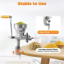 Manuell Spannmålskvarn - Handvevad Kornkvarn - För Vete Majs Nötter - Metall - För Hemmet - Silver