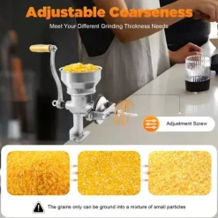 Manuell Spannmålskvarn - Handvevad Kornkvarn - För Vete Majs Nötter - Metall - För Hemmet - Silver