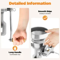 Manuell Spannmålskvarn - Handvevad Kornkvarn - För Vete Majs Nötter - Metall - För Hemmet - Silver