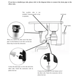 Matavfallskvarn, köksmodell, 560 W ren kopparmotor, stor kapacitet, stötdämpande