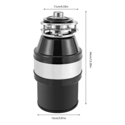 Matavfallskvarn, köksmodell, 560 W ren kopparmotor, stor kapacitet, stötdämpande