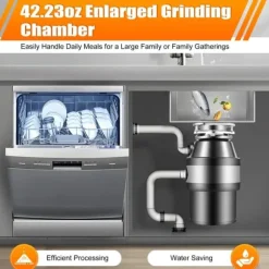 Matavfallskvarn, 220V, 560 W ren kopparmotor, 1,2 L malningskammare, svart