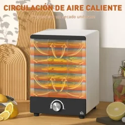 Matdehydrator / Frukttork - 350 W - 7 brickor - Justerbar temperatur