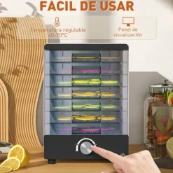 Matdehydrator / Frukttork - 350 W - 7 brickor - Justerbar temperatur