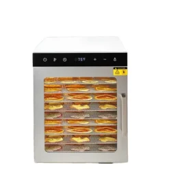 Matdehydrator, 800W, 36L kapacitet, 10 brickor, temperaturintervall 30-90 °C, dimensioner 34,5 cm x 35 cm x 43 cm