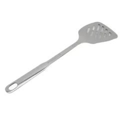 Matlagningssked Rostsäker Smidigt 304 rostfritt stålspatel Halkbeständigt handtag Matlagningssked för hemköksstål (med hål)