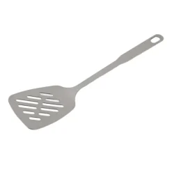 Matlagningssked Rostsäker Smidigt 304 rostfritt stålspatel Halkbeständigt handtag Matlagningssked för hemköksstål (med hål)