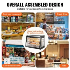 Matvarmhållare, 3-nivåer, 90,7x47x64 cm, Rostfritt stål