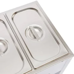 Matvärmare - Bain-marie vattenbad - 3 x 7 l behållare - Rostfritt stål - Buffé servering - Silver