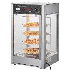 Matvärmare Display, 4-vånings Pizzavärmare, 46,5x46x78 cm, Rostfritt Stål
