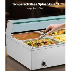 Matvärmare, Elektrisk rostfri stålångare 143x57x38,5 cm, Silver