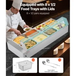 Matvärmare, Elektrisk rostfri stålångare 143x57x38,5 cm, Silver