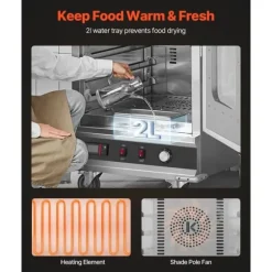 Matvärmare Hot Box, 16-vånings Koncessionsvärmeskåp, med Vattenbricka