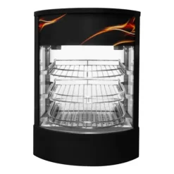 Matvärmare Uppvärmd Pizzadisplay Glasskärm Kommersiell Varm Mat Pizza Paj Svart Stål Elektrisk 30 - 85°C Temperatur 3-hyllplan Trådhyllor GRATIS Tång | CDON