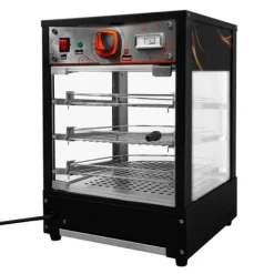Matvärmare Uppvärmd Pizzadisplay Glasskärm Kommersiell Varm Mat Pizza Paj Svart Stål Elektrisk 30 - 85°C Temperatur 3-hyllplan Trådhyllor GRATIS Tång | CDON