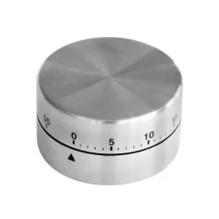 Mekanisk Timer - Rostfritt Stål - Magnetisk - 60 mn - Mått: 6x6x3.5 cm - Färg: Grå