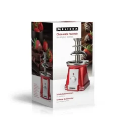 MELISSA Chokladfontän | 90 B | 32 cm | 3 metallnivåer | Röd / Vit