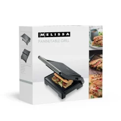 MELISSA Panini-grill och kontaktgrill med non-stickbeläggning och överhettningsskydd 1000W Svart