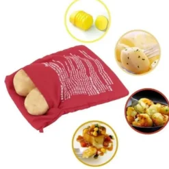 Mikrovågspåse - SERDA-RUN - Potatis - Röd - Polyesterfiber - 24 x 19 cm