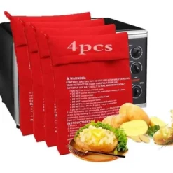 Mikrovågsugnspåse för potatis - FOLAYA - 4 st - Tidsbesparing och effektivitet