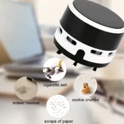 Mini bärbar stationär dammsugare kontorsbord dator tangentbord sopmaskin (svart