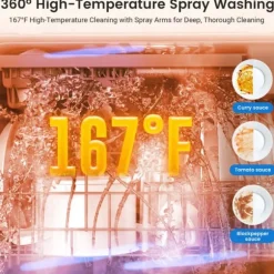 Minidiskmaskin, minidiskmaskin med touchkontroll, 9 program, portabel bordsdiskmaskin, 5,2 liters vattentank, kan användas med/utan vattenanslutning | CDON