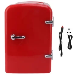 Minikylskåp 4L Bärbar kylare Värmare Personligt kylskåp Inkluderar DC12V bilkontakt för hudvård Dryck AC100‑240V Röd UK-kontakt