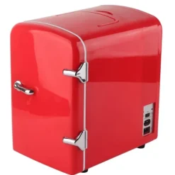 Minikylskåp 4L Bärbar kylare Värmare Personligt kylskåp Inkluderar DC12V bilkontakt för hudvård Dryck AC100‑240V Röd UK-kontakt