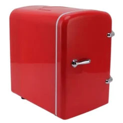 Minikylskåp 4L Bärbar kylare Värmare Personligt kylskåp Inkluderar DC12V bilkontakt för hudvård Dryck AC100‑240V Röd UK-kontakt