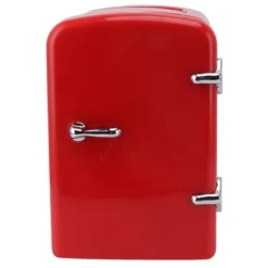 Minikylskåp 4L Bärbar kylare Värmare Personligt kylskåp Inkluderar DC12V bilkontakt för hudvård Dryck AC100‑240V Röd UK-kontakt