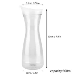 600ml akryl transparent juiceflaska vattenkanna iskall juicekanna med lock för bar hemmabruk