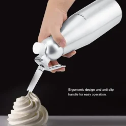 1000ml bärbar aluminium vispad grädde dispenser skummare dessertverktyg