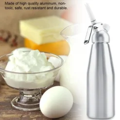 1000ml bärbar aluminium vispad grädde dispenser skummare dessertverktyg