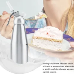 1000ml bärbar aluminium vispad grädde dispenser skummare dessertverktyg