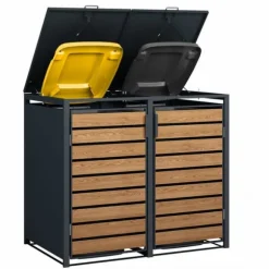 Modern 240L Dubbel Soptunnelskydd med Väderskyddad Design för Trädgårdsförvaring