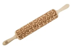 MoodForWood Träkavel, Graverad, 43 cm med Handtag, Perfekt för Bakning - Ekorrmönster