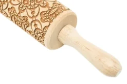 MoodForWood Träkavel, Graverad, 43 cm med Handtag, Perfekt för Bakning - Spetsmönster