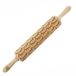 MoodForWood Träkavel, Graverad, 43 cm med Handtag, Perfekt för Bakning - Lisa Mönster