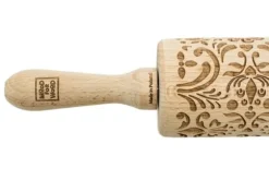 MoodForWood Träkavel, Graverad, 43 cm med Handtag, Perfekt för Bakning - Rosemaling Mönster