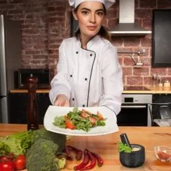 Mortel och stöt, Granit, 12x8.5 cm, Svart